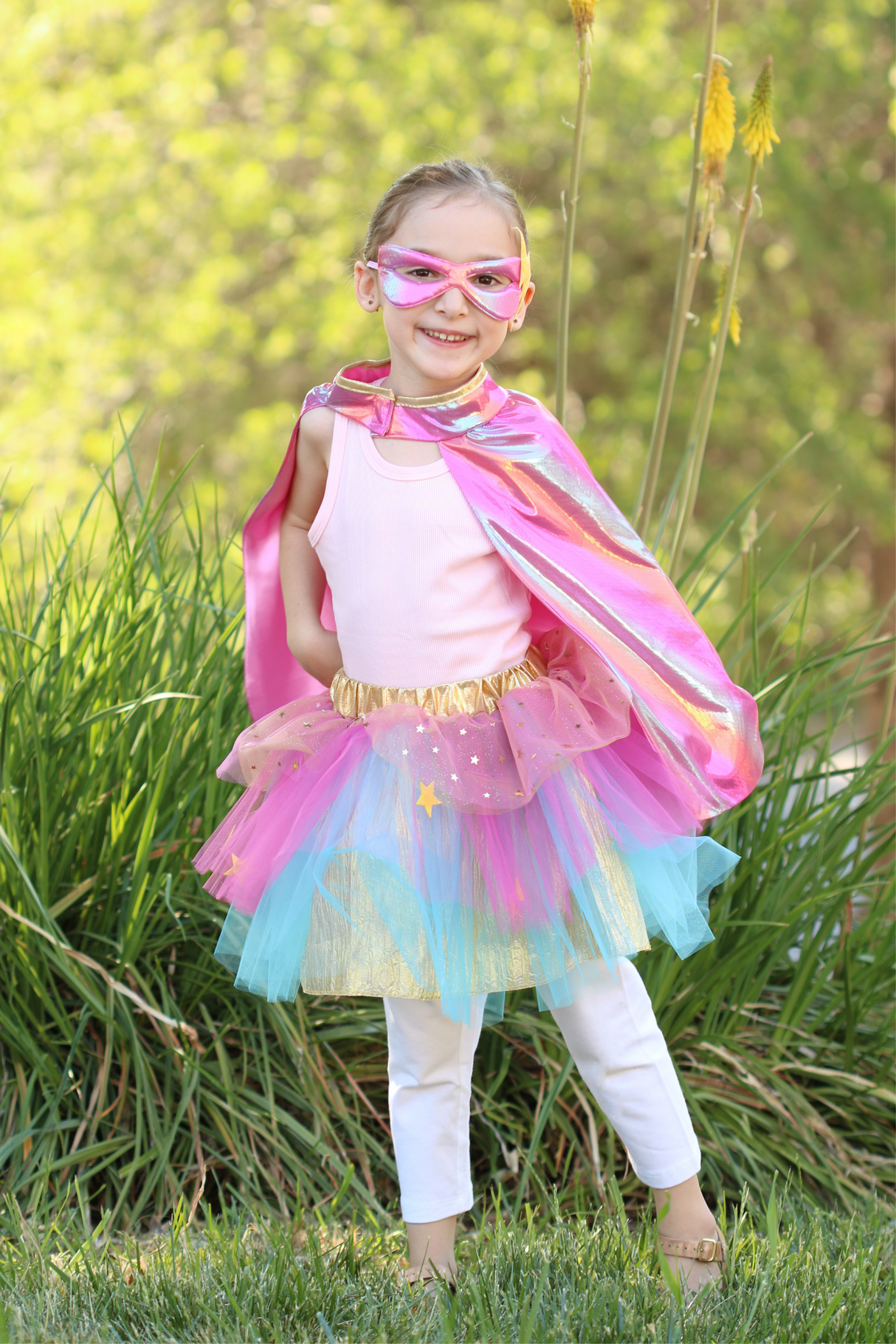Super-duper Tutu/Cape/Mask - Pink & Gold