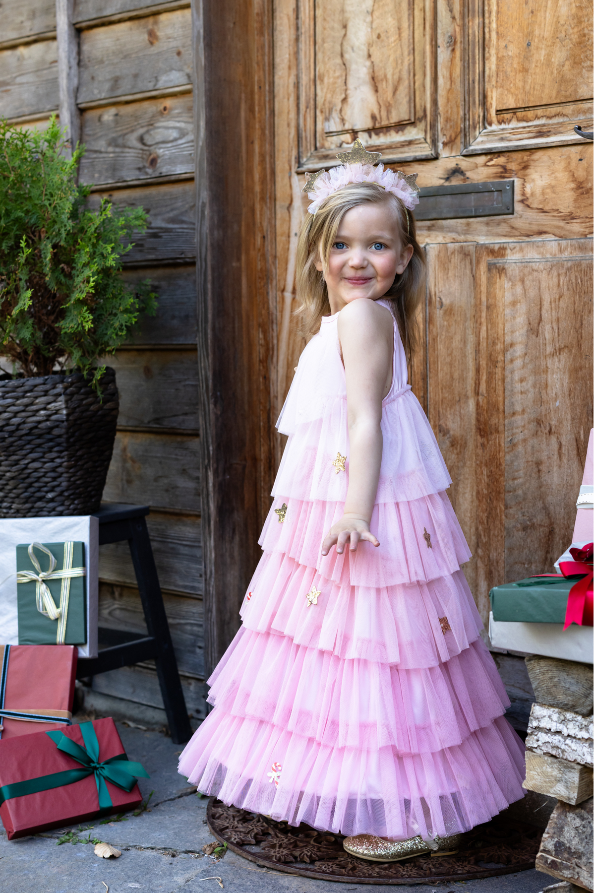 Christmas Tree Dress with Headpiece