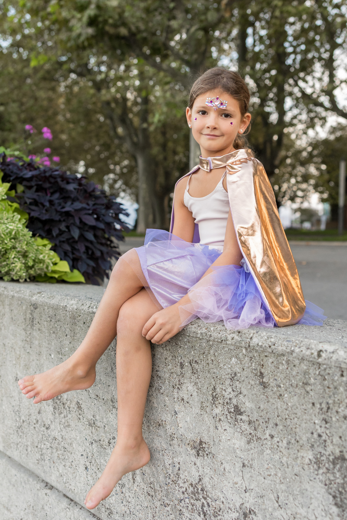Super-duper Tutu/Cape/Mask - Metallic Rose Gold & Lilac