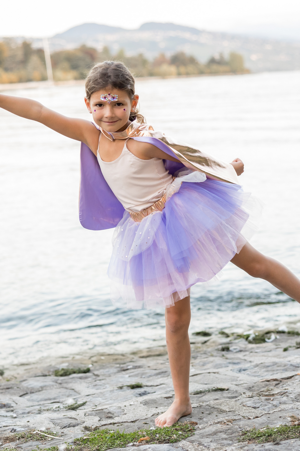 Super-duper Tutu/Cape/Mask - Metallic Rose Gold & Lilac