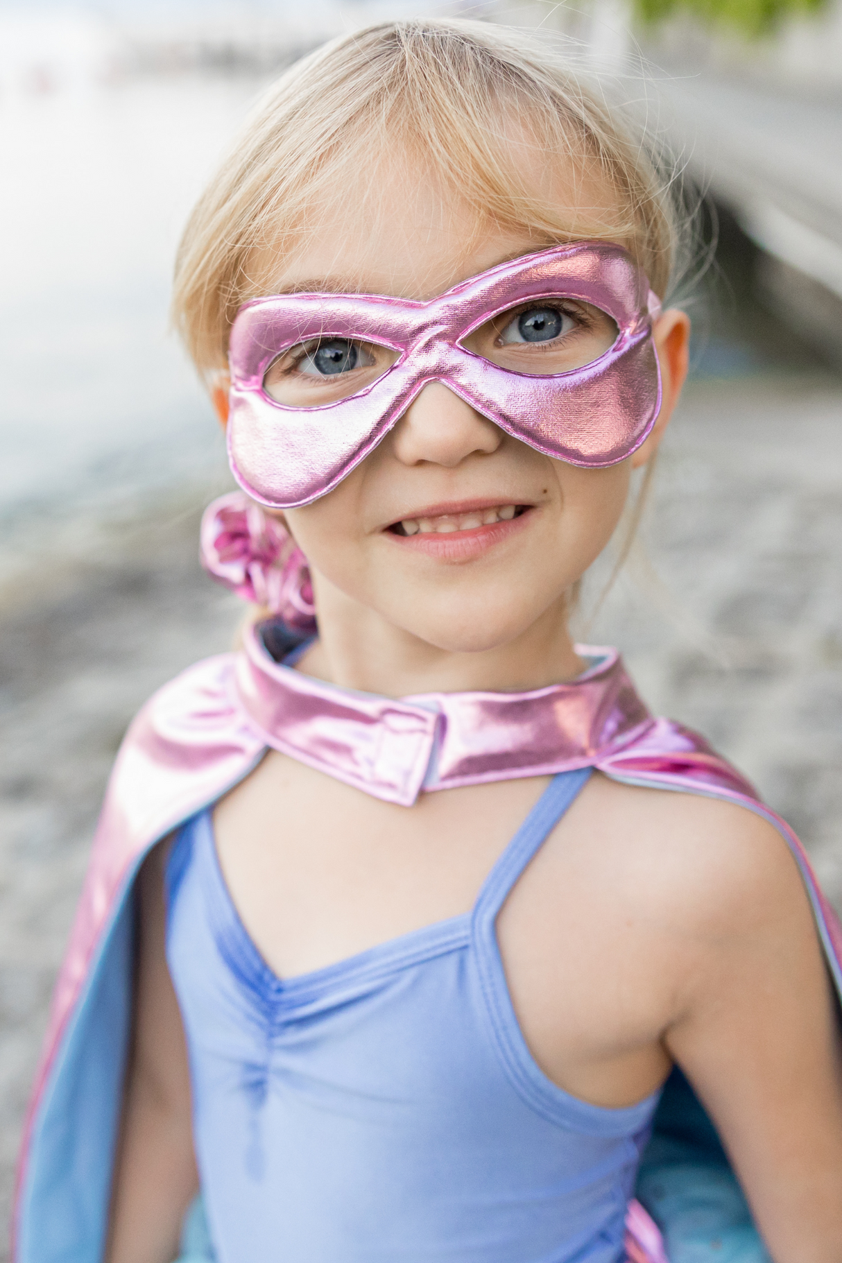 Super-duper Tutu/Cape/Mask - Metallic Pink & Light Blue