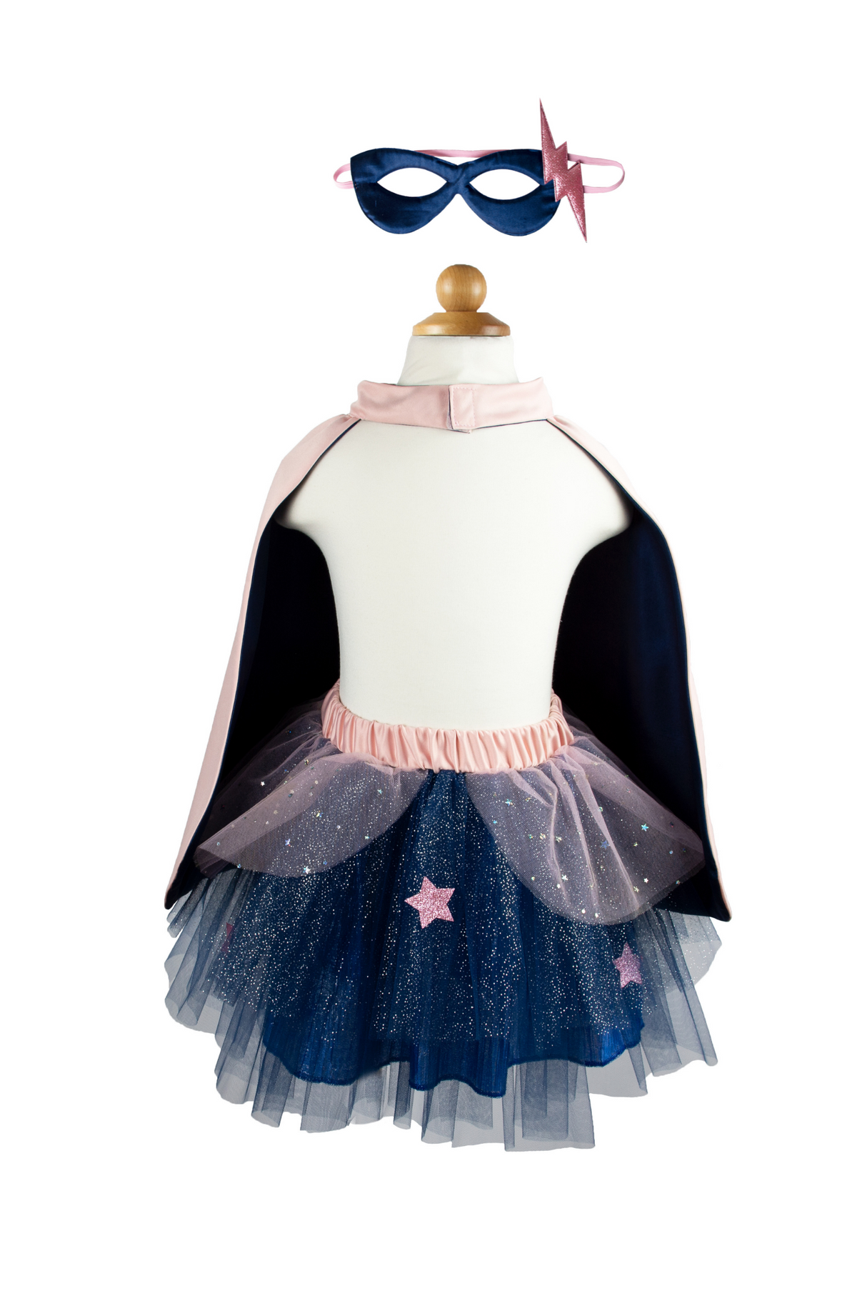 Super-duper Tutu/Cape/Mask - Pink & Navy