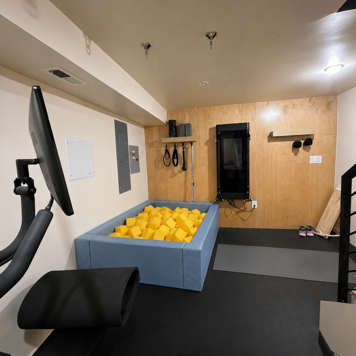 Everyday Foam Pit in the corner of a gym