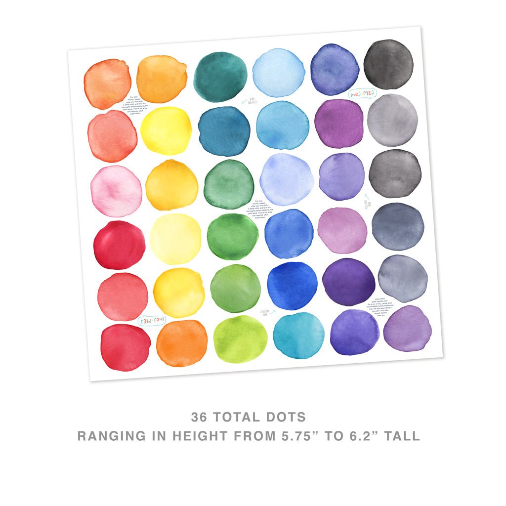 Watercolor Dots • Rainbow • Large • Peel-and-Stick Wall Decals