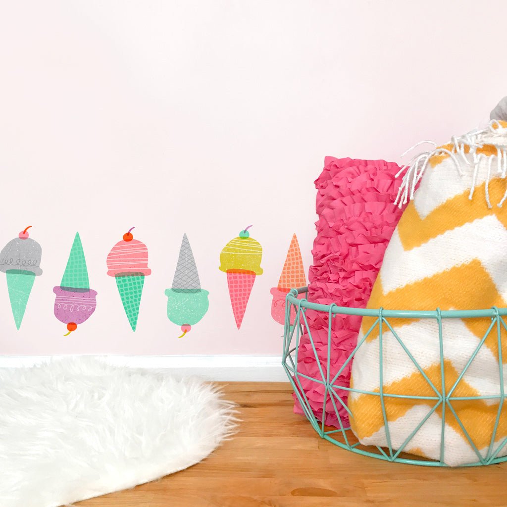 Ice Cream Cones • Peel-and-Stick Wall Decals