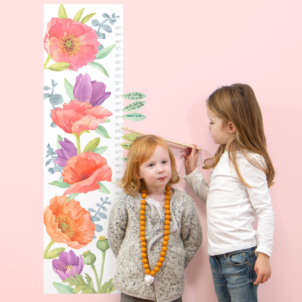 Poppy Mix Growth Chart • Peel-and-Stick Wall Decals