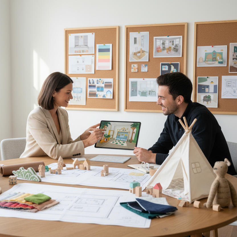 concierge service of a design helping to design a playroom for a client