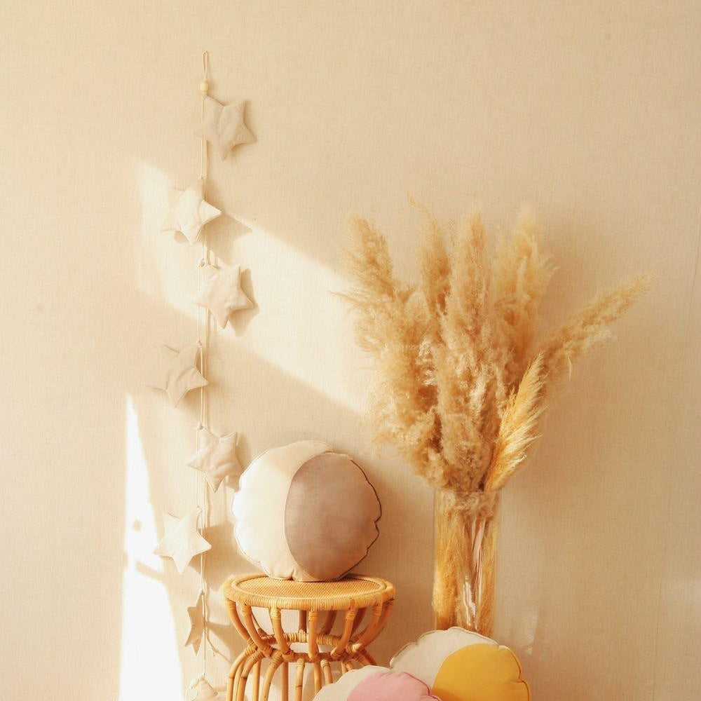 Velvet “Cream Dust” Garland with Stars