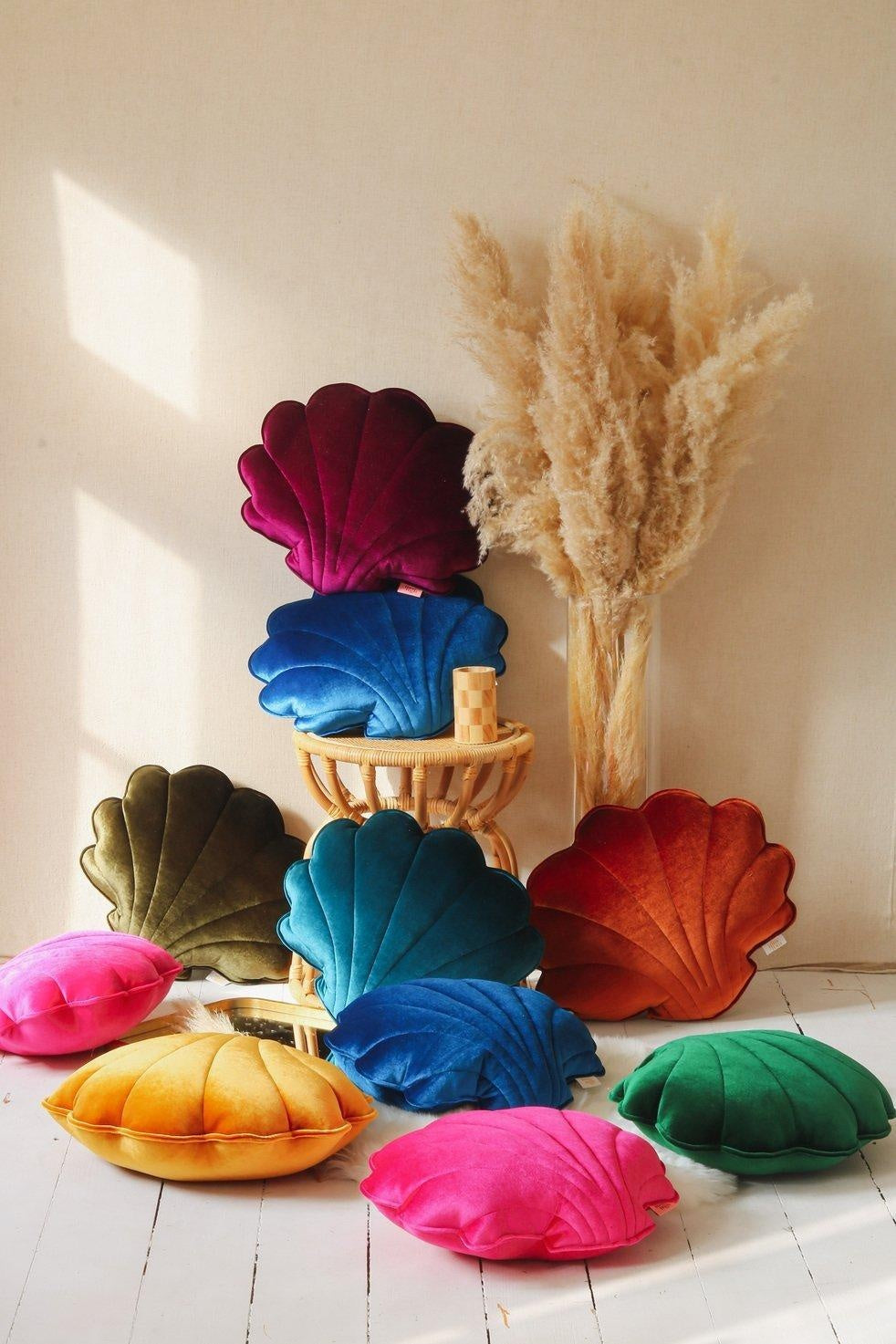 Velvet “Emerald Pearl” Shell Pillow