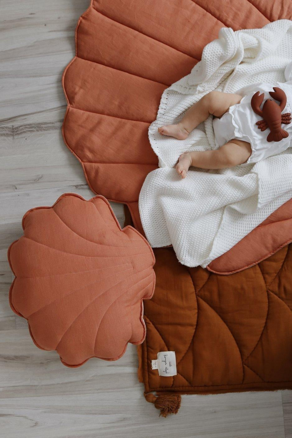 Linen “Papaya” Shell Pillow