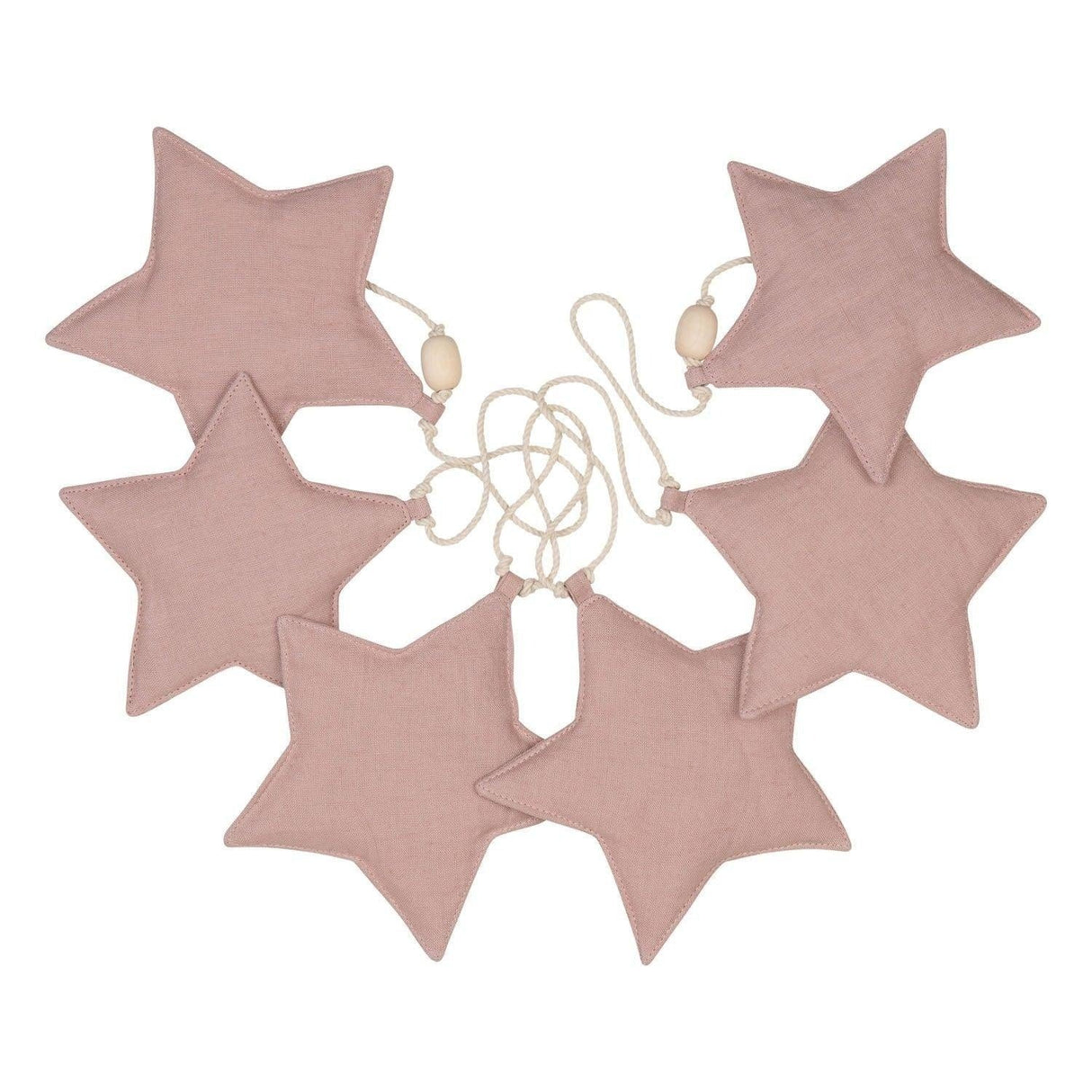 Linen “Pink Powder” Garland with Stars