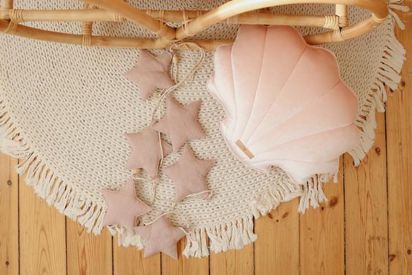 Linen “Pink Powder” Garland with Stars