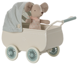 Pram with Baby Mouse - Mint