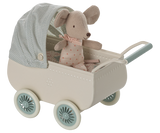 Pram with Baby Mouse - Mint