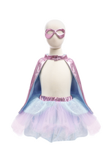 Super-duper Tutu, Cape & Mask, Metallic Pink & Light Blue