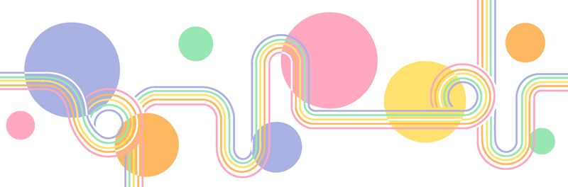 Back On Track Mural - Pastel Rainbow color Palette