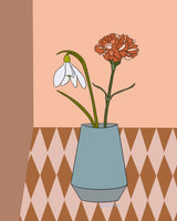 January | Snowdrop + Carnation