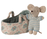 Baby Mouse in Carry Cot - Blue