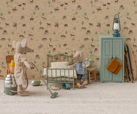 Vintage single bed, Mouse - Mint