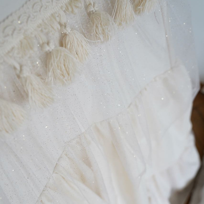 “Boho” Teepee Tent with Frills and Embroidery