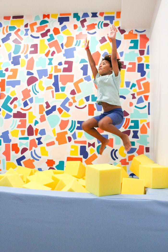 Ages 6 to 8 building with foam cubes