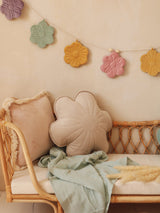 Velvet "Cream Yucca" Flower Pillow