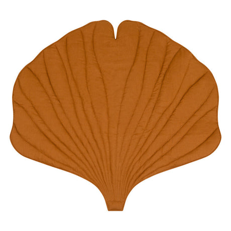 Linen “Caramel” Ginkgo Leaf Mat