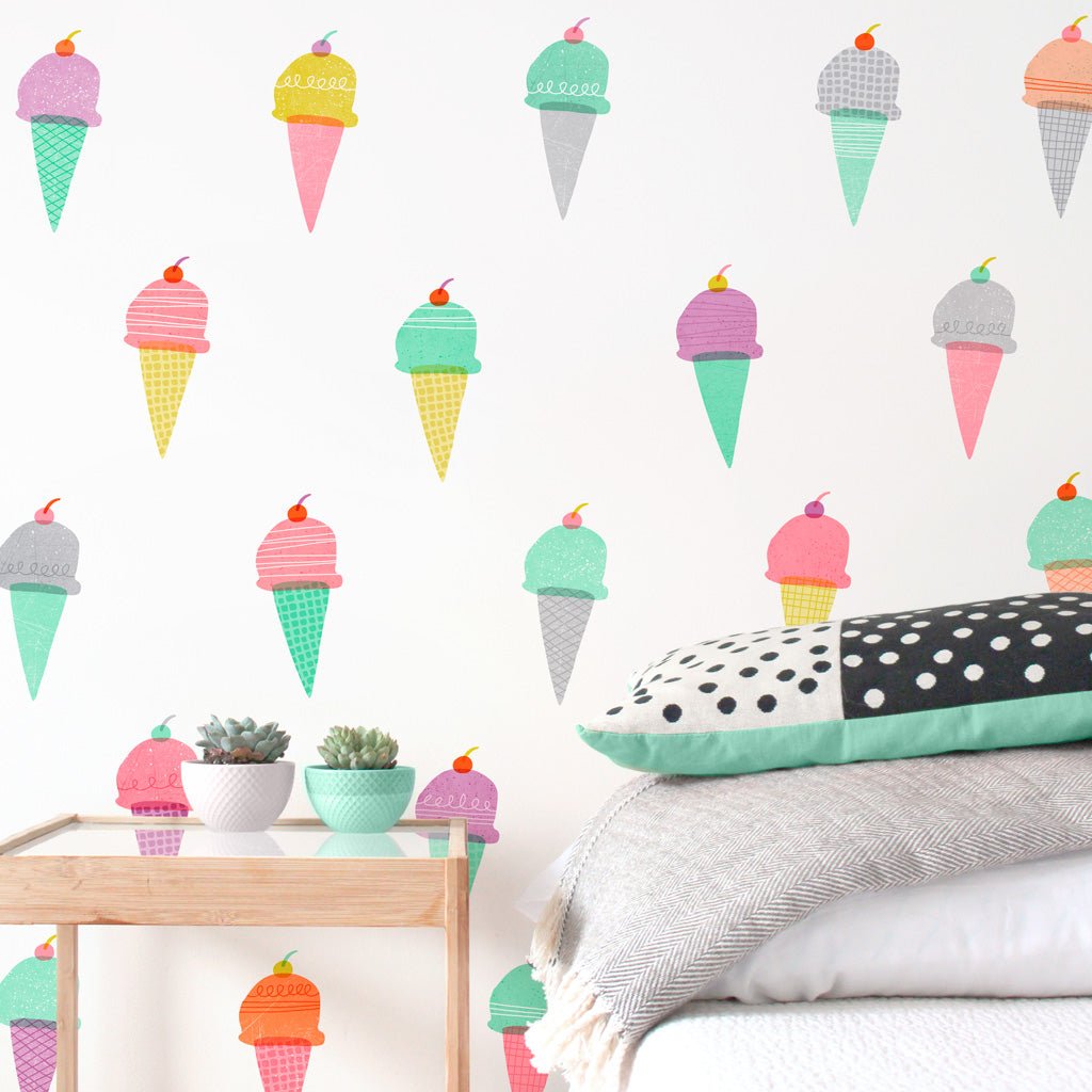 Ice Cream Cones • Peel-and-Stick Wall Decals