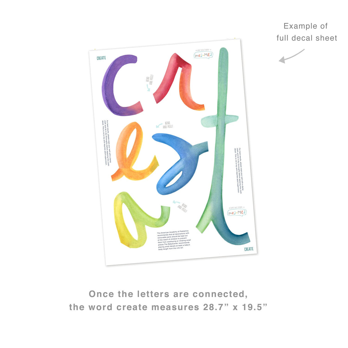 Watercolor Words • Create • Peel-and-Stick Wall Decals