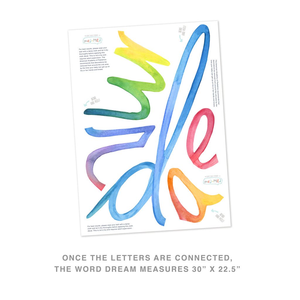 Watercolor Words • Dream • Peel-and-Stick Wall Decals