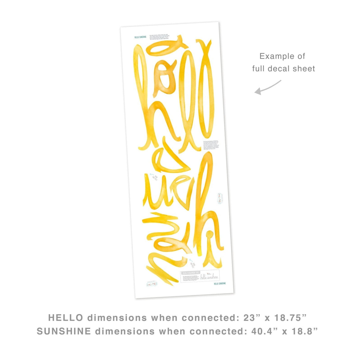 Watercolor Words • Hello Sunshine • Peel-and-Stick Wall Decals