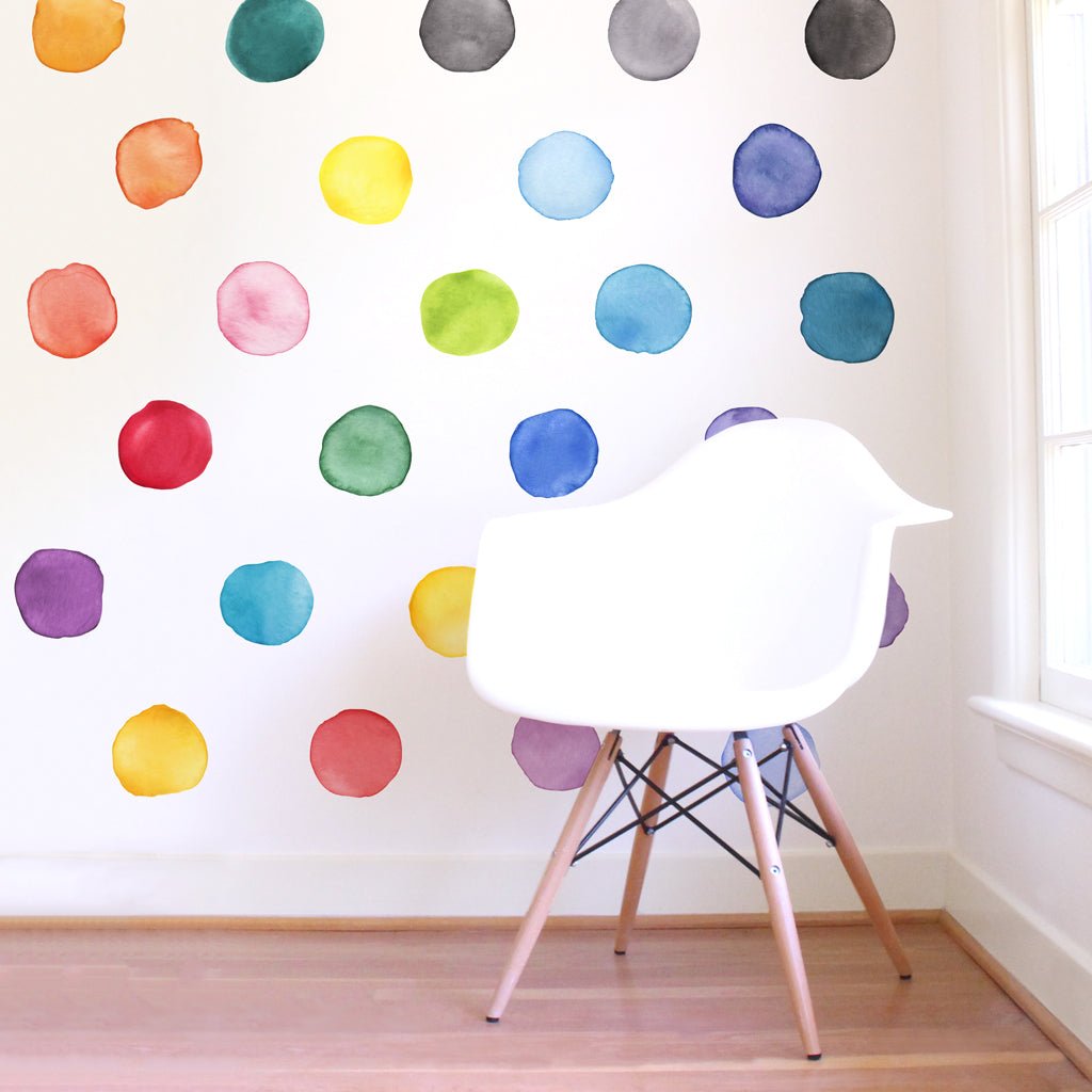 Watercolor Dots • Rainbow • Large • Peel-and-Stick Wall Decals