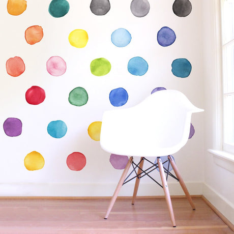 Watercolor Dots • Rainbow • Large • Peel-and-Stick Wall Decals