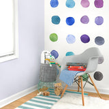 Watercolor Dots • Rainbow • Large • Peel-and-Stick Wall Decals