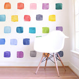 Watercolor Squares • Rainbow • Large • Peel-and-Stick Wall Decals