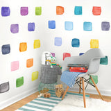 Watercolor Squares • Rainbow • Large • Peel-and-Stick Wall Decals
