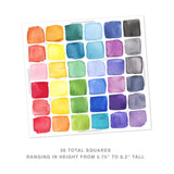 Watercolor Squares • Rainbow • Large • Peel-and-Stick Wall Decals