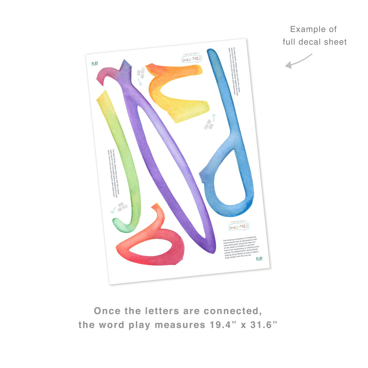 Watercolor Words • Play • Peel-and-Stick Wall Decals