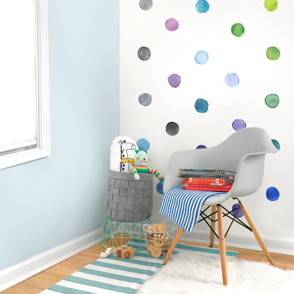 Watercolor Dots • Rainbow • Small • Peel-and-Stick Wall Decals