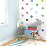 Watercolor Dots • Rainbow • Small • Peel-and-Stick Wall Decals