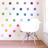 Watercolor Squares • Rainbow • Small • Peel-and-Stick Wall Decals