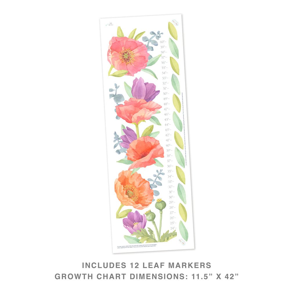 Poppy Mix Growth Chart • Peel-and-Stick Wall Decals