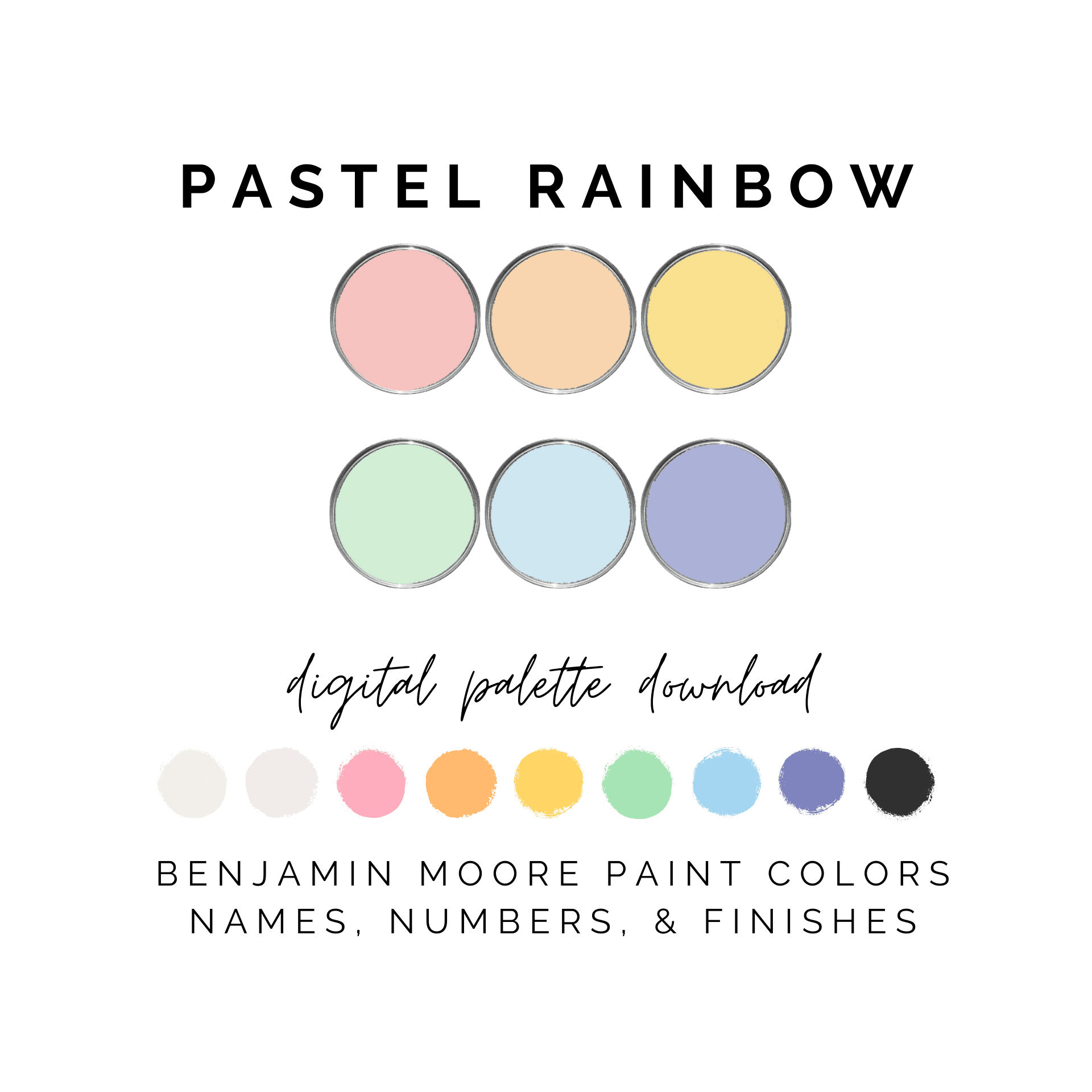 Paint Color Palette: Pastel Rainbow