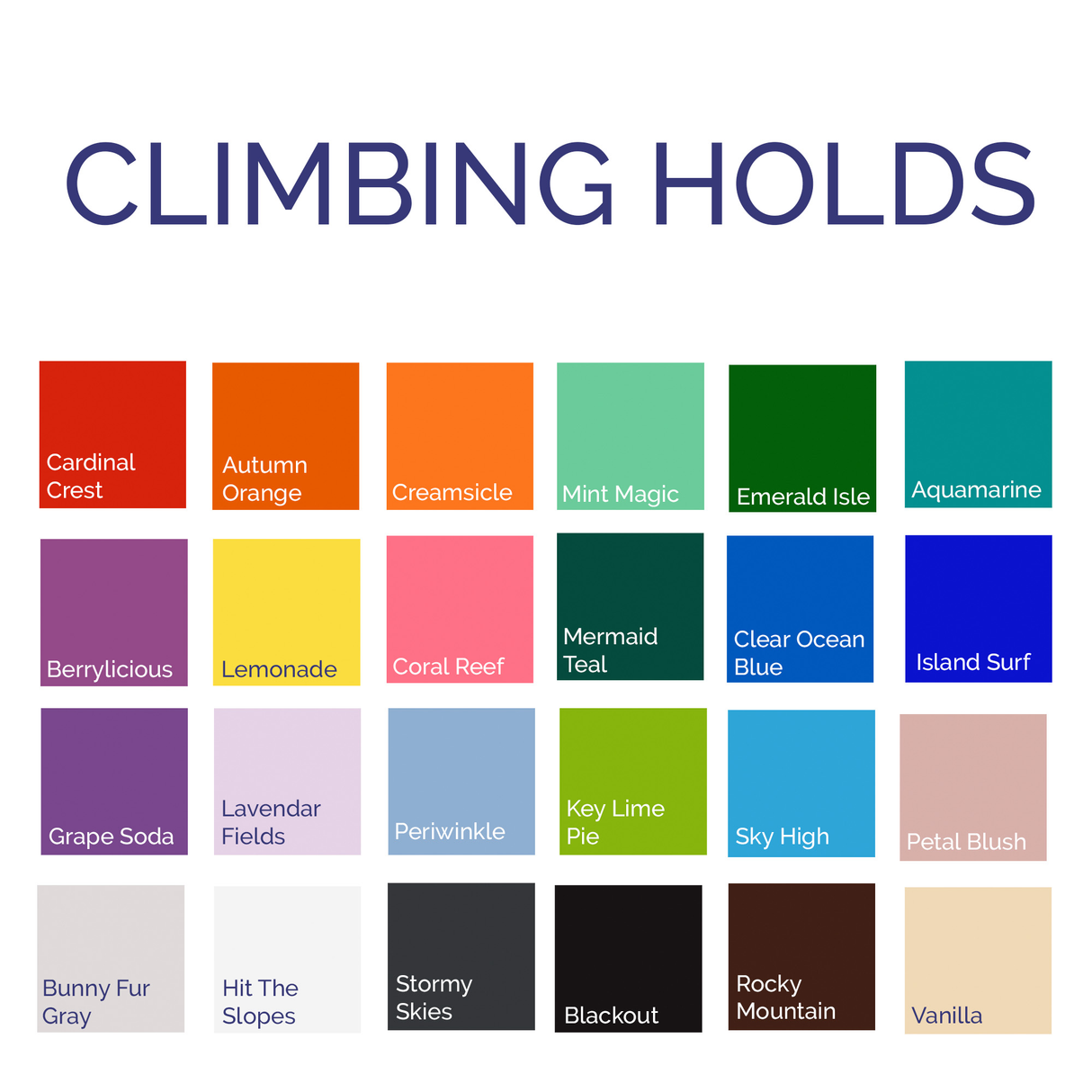 Custom Color Climbing Holds