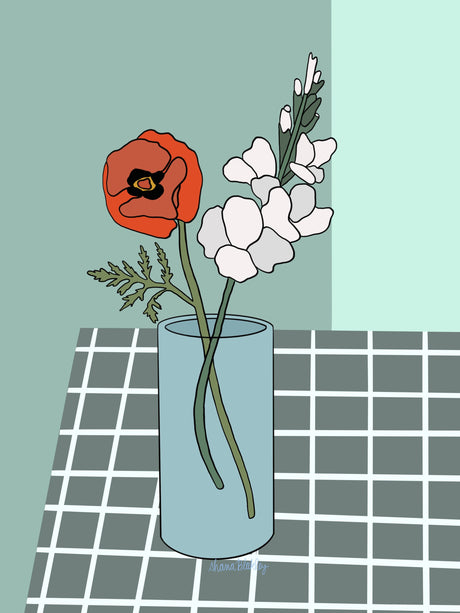 August | Gladiolus + Poppy