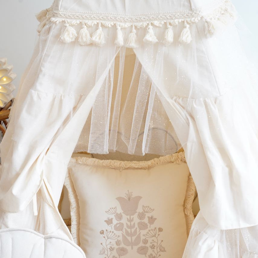 “Boho” Teepee Tent with Frills and Embroidery
