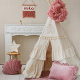 “Boho” Teepee Tent with Frills and Embroidery