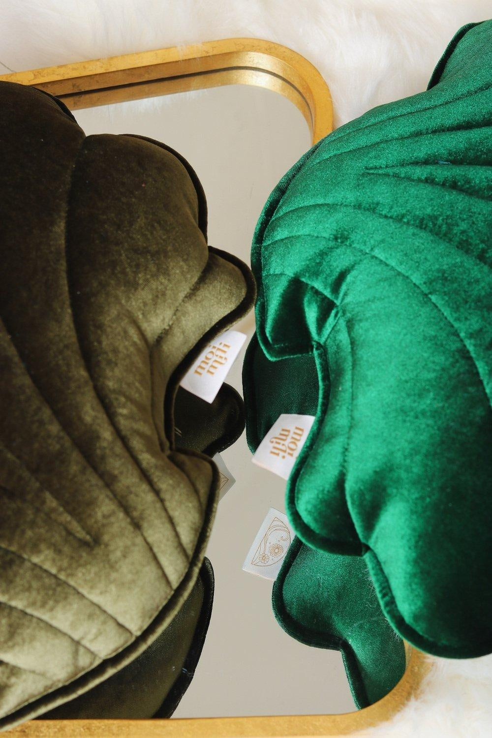 Velvet “Emerald Pearl” Shell Pillow