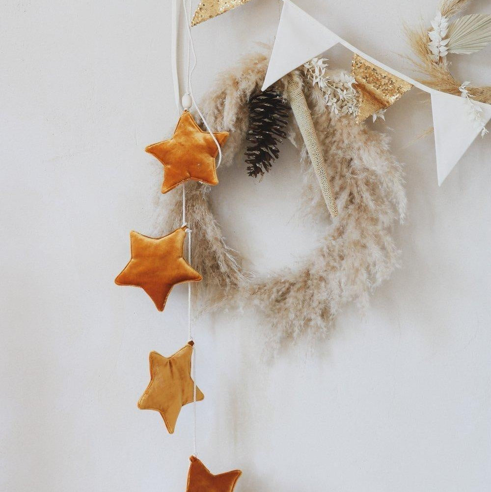Velvet “Gold Dust” Garland with Stars