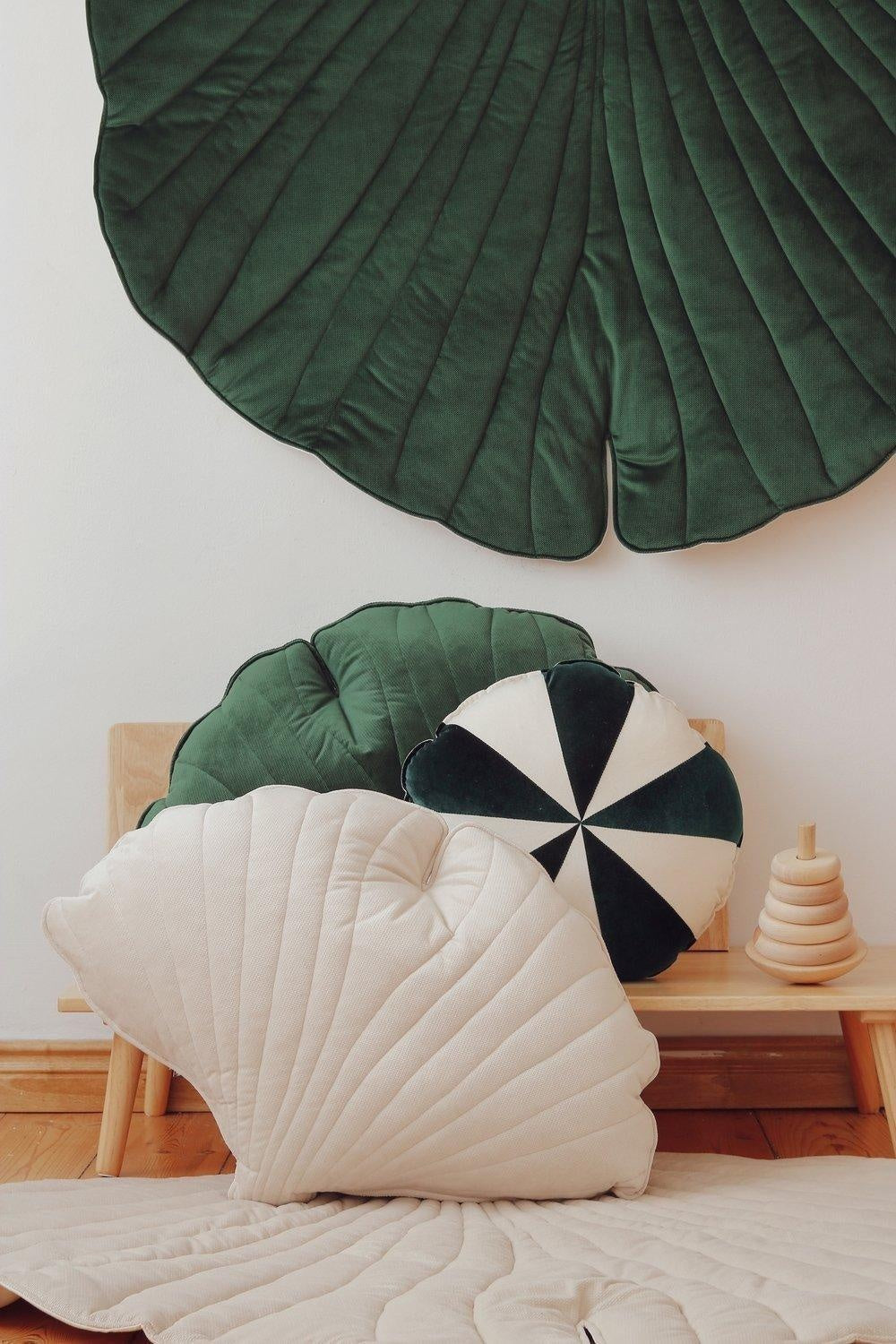 Velvet  “Green” Ginkgo Leaf Mat
